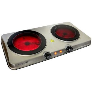 MegaChef Portable Electric Dual Infrared Cooktop in Steel M7Y 8 MegaChef Portable Electric Dual Infrared Cooktop in Steel M7Y 3