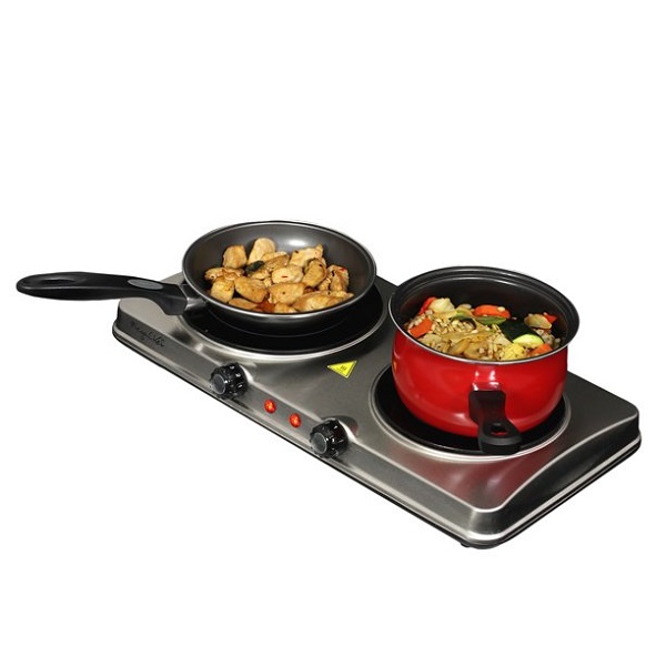 MegaChef Portable Electric Dual Infrared Cooktop in Steel M7Y 6 MegaChef Portable Electric Dual Infrared Cooktop in Steel M7Y - Image 4