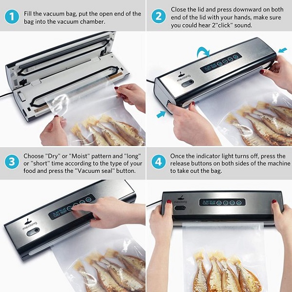 Meidong Food Saver Vacuum Sealer Machine Built in Air Sealing M7R 4 Meidong Food Saver Vacuum Sealer Machine Built in Air Sealing M7R - Image 2