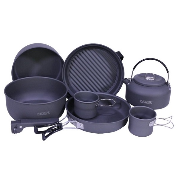 NDuR 9 Piece Aluminum Camping Mess Kits N17U 3 NDuR 9 Piece Aluminum Camping Mess Kits N17U