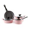 Neoflam Eela 7pc Ceramic Coated Nonstick Cookware PotsPan N15T 1