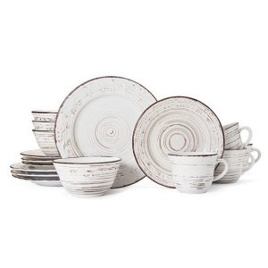 Pfaltzgraff Trellis White Stoneware 16 piece Dinnerware Set 4