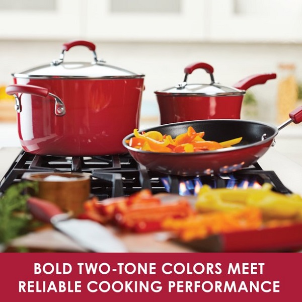 Rachael Ray 14-Piece Classic Bright's Nonstick Pots and Pans SetCookware R16S - Image 2