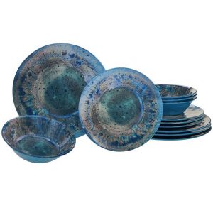 Radiance Teal 12 pc Dinnerware Set