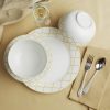 Safdie Co. 12 Piece Dinnerware Set Gold Jacquard 1