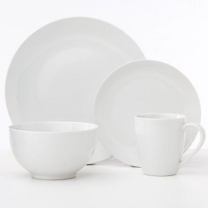 Safdie & Co. 16-Piece Coupe Classic Oxford Dinnerware Set, White
