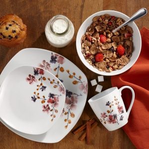 Safdie Co. 16 Piece Dinnerware Set White Bloom 2