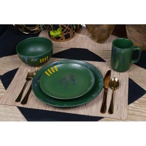 Star Wars Boba Fett Mandalorian Stoneware Plates Bowl Collection 4 Piece Set 3