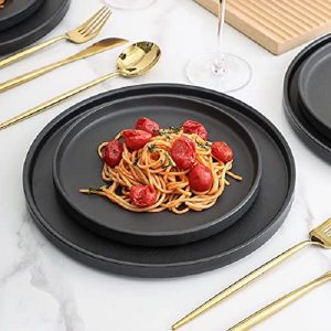 Stone Lain Celina 32 Piece Stoneware Round Dinnerware Set Service for 8 Black Matte 2