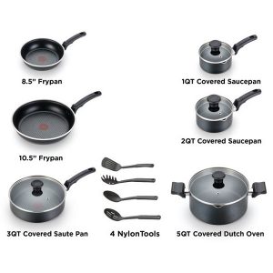 T fal Cook Strain Nonstick Cookware Set C15U 2