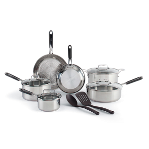 T-fal Expert Pro Stainless Steel Cookware Set, 12 Piece Set T15W