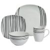 Tabletops Gallery Justin 16 Piece Square Dinnerware Set 1
