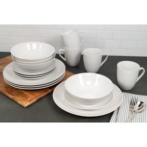 Ten Strawberry Street Simply White Coupe 16 Piece Dinnerware Set 4