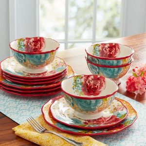 Kitchen & Dining 9 The Pioneer Woman Blossom Jubilee 12-Piece Dinnerware Set