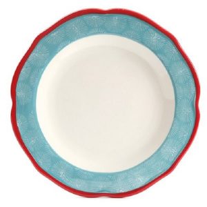The Pioneer Woman Happiness Scalloped 12 Piece Dinnerware Set Red 4