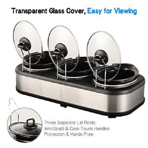 Triple Slow Cooker with Non Skid Feet 3A—1.5 QT Slow Cooker T8W 3