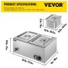 VEVOR 110V 2 Pan Commercial Food Warmer 1200W Electric Steam V7U 1