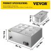 VEVOR 110V 6 Pan Commercial Food Warmer 1200W Electric V7A 1