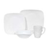 corelle square 16 piece dinnerware set pure white service for 4 1
