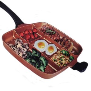 15 inch Nonstick Divided 5 Compartment Grill Fry Saut Pan Skillet N18M