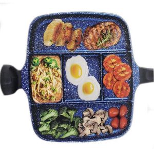 15 inch Nonstick Divided 5 Compartment Grill Fry Saut Pan Skillet N18M 2