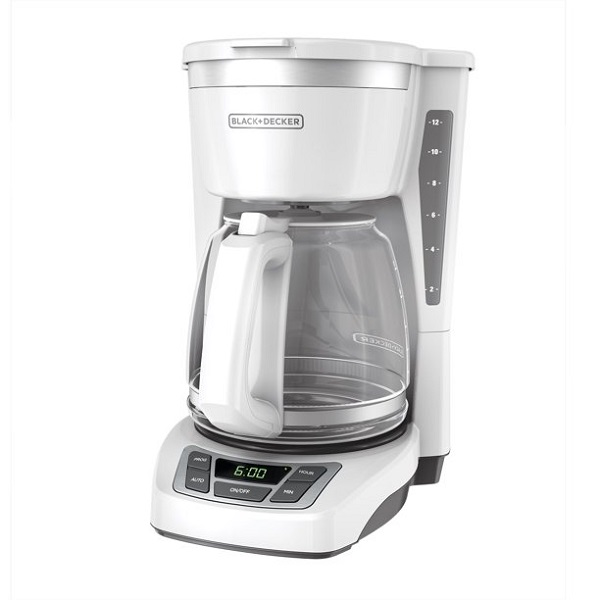 BLACK+DECKER 12-Cup* Programmable Coffeemaker, White B29H 3 BLACK+DECKER 12-Cup* Programmable Coffeemaker, White B29H