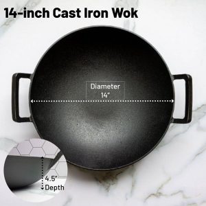BackCountry Irons Cast Iron Wok for Stir Frys and Sautees B18M 2