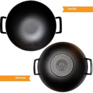 BackCountry Irons Cast Iron Wok for Stir Frys and Sautees B18M 3