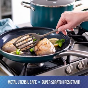 Blue Diamond Ceramic Nonstick 10 inch Covered Frying Pan Green B17A 4