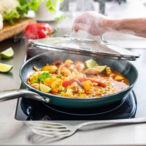 Blue Diamond Ceramic Nonstick 10 inch Covered Frying Pan Green B17A 5