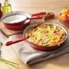 Brylanehome 3 Piece Cast Iron Enameled Skillet Set Red B18E 1