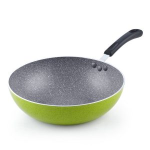Cook N Home 02596 Nonstick Stir Fry Pan Green Marble Pattern C17V 2