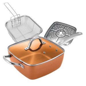 Cookinex CK-CPS24 Copper Square Frying Pan C18E