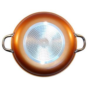 Copper Frying Pan 14 Inch Non Stick Ceramic Infused Titanium Steel Oven Safe C18N 3