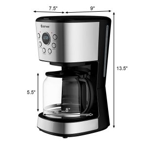 Costway 12 Cup Programmable Coffee Maker Brew Machine C29E 2