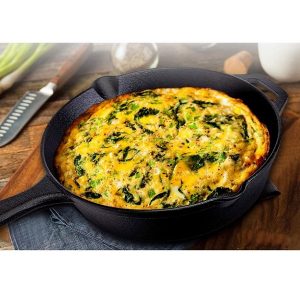 Cuisinel Versatile Pre Seasoned Cast Iron Cooking Skillet w Glass Lid C18Y 3
