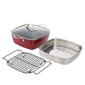 Curtis Stone Dura Pan 4 piece Chefs Square Saute Set Model 690 881 C19B 4