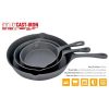 Eternal Cast Iron 3 Piece Skillet Set Nonstick Pre Seasoned Chemical E18W 1