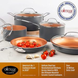 Gotham Steel Diamond Nonstick Frying Pan Set G17I 5