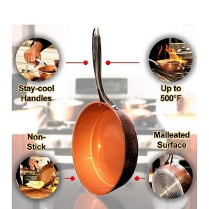 Gotham Steel Hammered 10 inch Non Stick Frying Pan with Lid G18Y 5