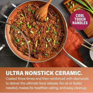 Gotham Steel Hammered 14 inch Non Stick Frying Pan with Lid G13E 4