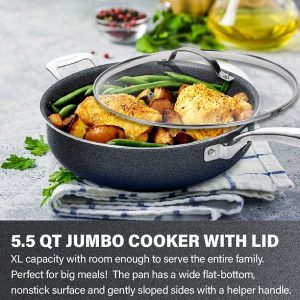 Granitestone Jumbo Cooker with Lid Nonstick Triple Coated Surface G13A 6