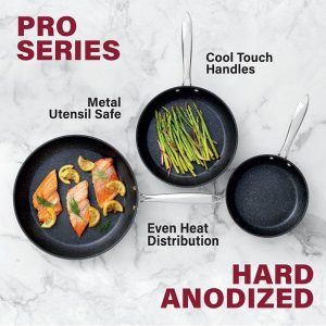Granitestone Pro Hard Anodized 3 pack Fry Pan Non stick G17Q 5