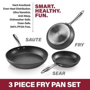 Granitestone Pro Hard Anodized 3 pack Fry Pan Non stick Oven Safe G18W 3