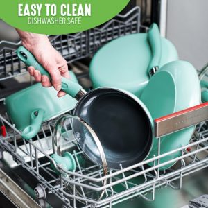 GreenLife Diamond Ceramic Non stick 5 Qt. Saute Pan Turquoise G17Z 2