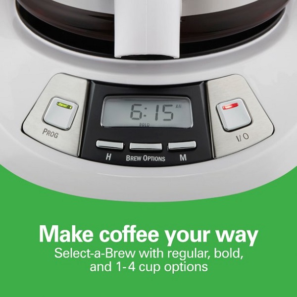 Hamilton Beach Programmable 12 Cup Coffee Maker, White H30C 6 Hamilton Beach Programmable 12 Cup Coffee Maker, White H30C - Image 4
