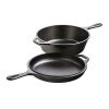 Lodge Pre seasoned 3.2 Quart Cast Iron Combo Cooker 2 Piece L13Z 1