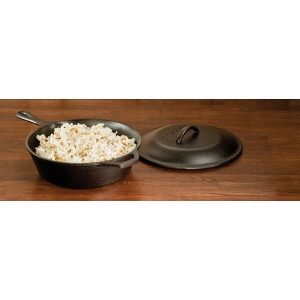 Lodge Pre seasoned 5 Quart Cast Iron Deep Skillet with Iron Cover L18W 3