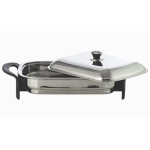 Maxam Precise Heat 16 Inch Stainless Steel Electric Skillet Portable M18U 3