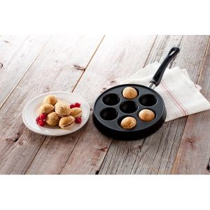Nordic Ware Danish Ebelskiver Pan Cast Aluminum with phenolic handle N18E 3